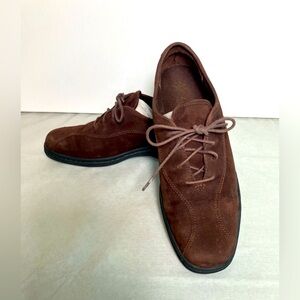 CLARKS Springers 31262 Shoes Women's Brown Nubuck Lace Up Oxford Casual Size 7 M